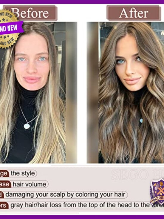 Real Human Hair Topper No Bangs 8 Inch Volume for Thinning Hair